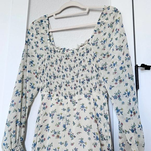 RTR Sweet Baby Jamie Floral Flowy Midi Dress Prairie Cottagecore Boho Garden SzS - Picture 9 of 13